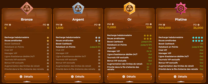 Programme VIP et avantages exclusifs RodeoSlot Casino